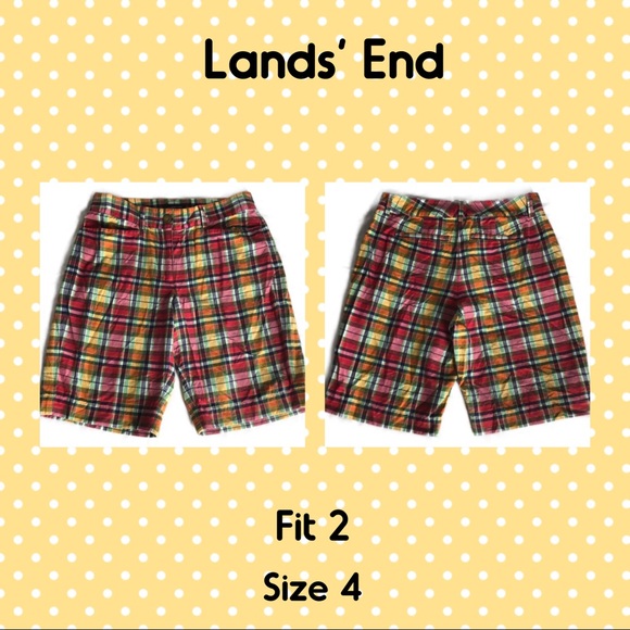 🛍Lands’ End Plaid Shorts Size 4 - Picture 4 of 4